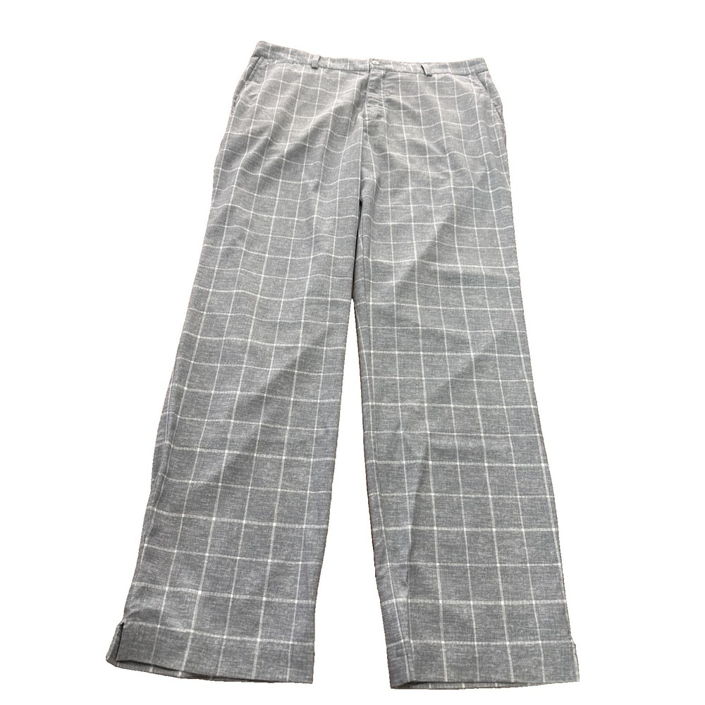 Nike Golf Men 36x32 Dri-Fit Tour Performance Pants Gray White Plaid
